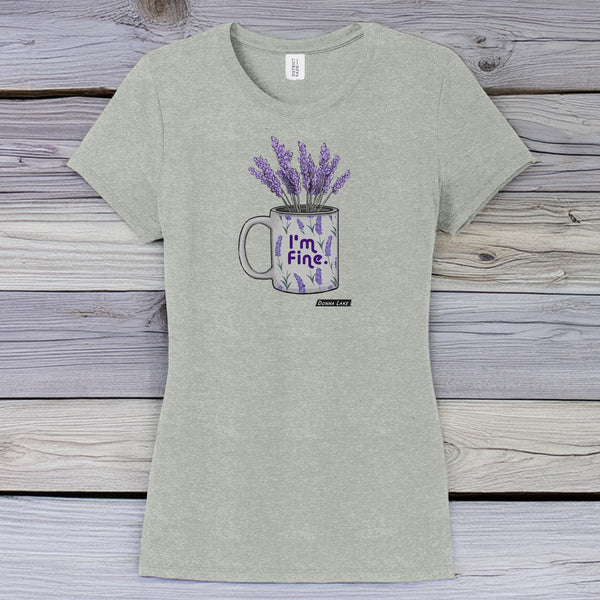 I'm Fine Donna Lake Lavender Women's Crewneck T-Shirt