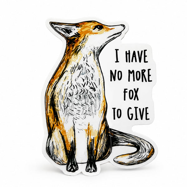 No More Fox To Give Reusable Fabric Laptop or Wall Sticker