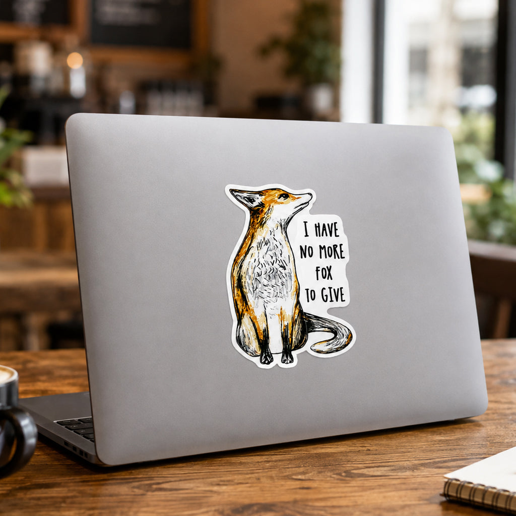 No More Fox To Give Reusable Fabric Laptop or Wall Sticker