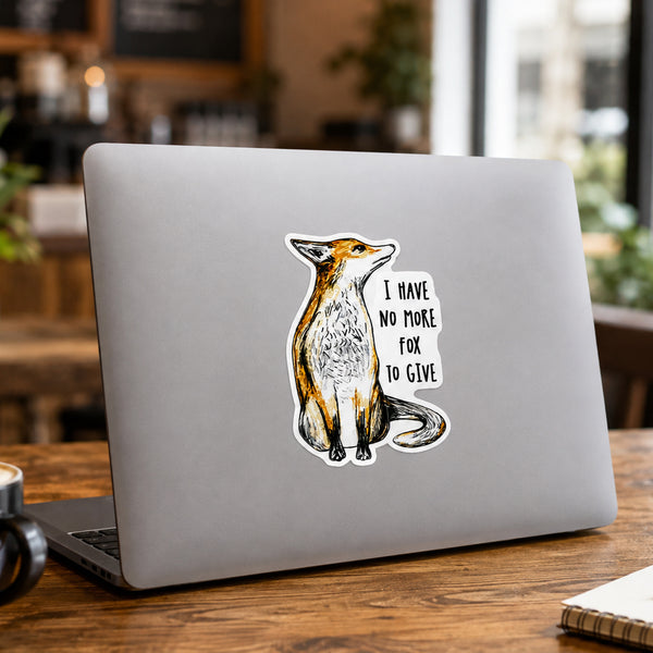 No More Fox To Give Reusable Fabric Laptop or Wall Sticker