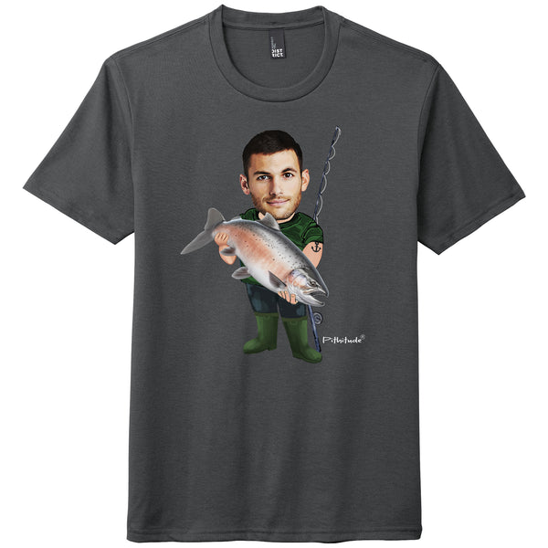 Your Face Here Salmon Fisherman Men's Short Sleeve T-Shirt