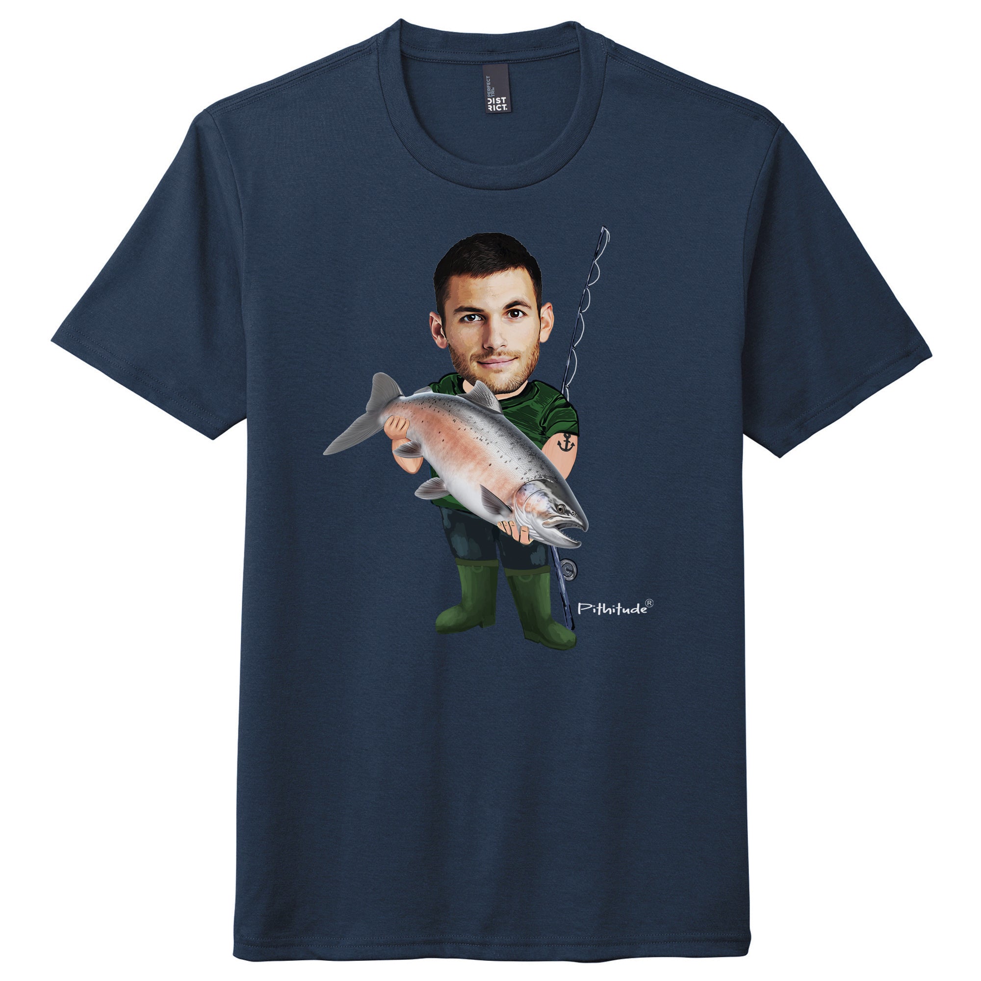 Your Face Here Salmon Fisherman Men's Short Sleeve T-Shirt