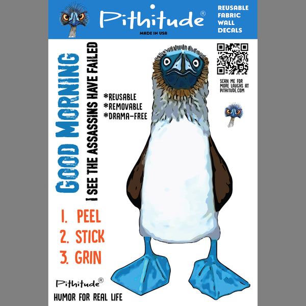 Blue Footed Boobie Assassin Reusable Fabric Wall Decal