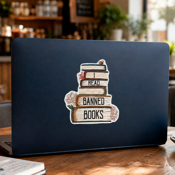 I Read Banned Books Reusable Fabric Laptop or Wall Sticker