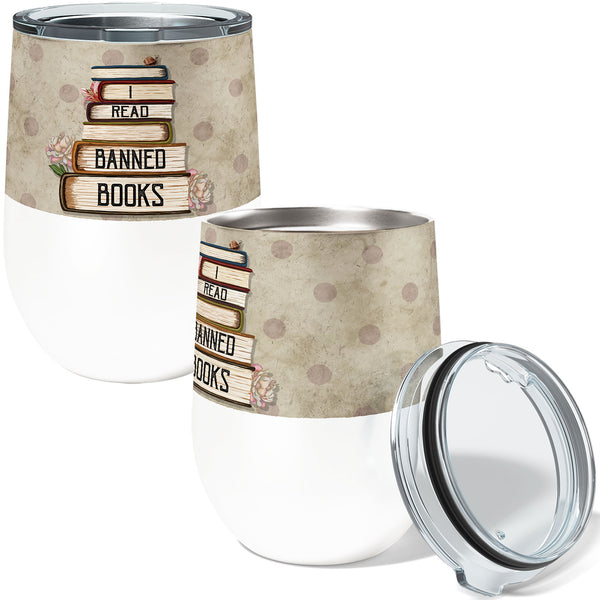 Banned Books 12oz Insulated Stainless Steel Tumbler with Clear Lid
