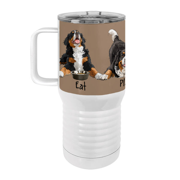 Bernese Eat Play Love 20oz Tall Insulated Stainless Steel Tumbler with Slider Lid