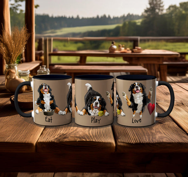 Bernese Eat Play Love Mug by Pithitude