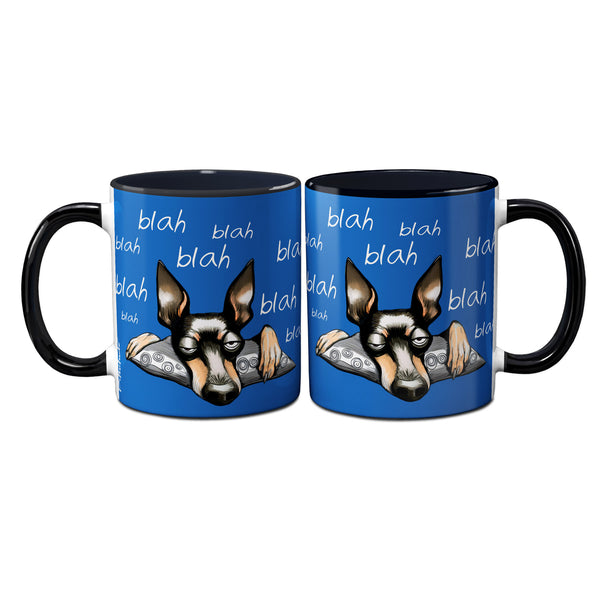 Blah Blah Dog Coffee Mug | Funny Dog Lover Gift | Min Pin Humor Mug