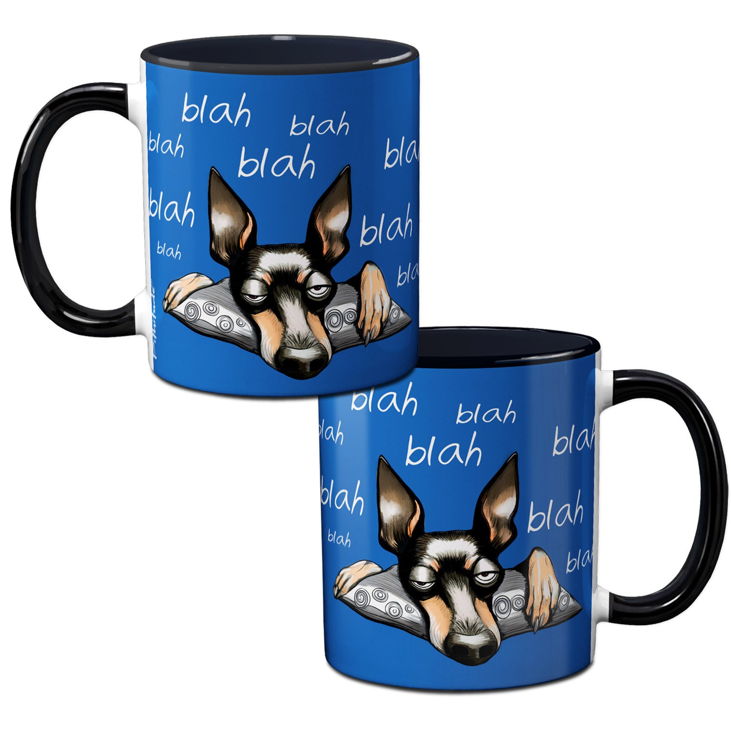 Blah Blah Dog Coffee Mug | Funny Dog Lover Gift | Min Pin Humor Mug