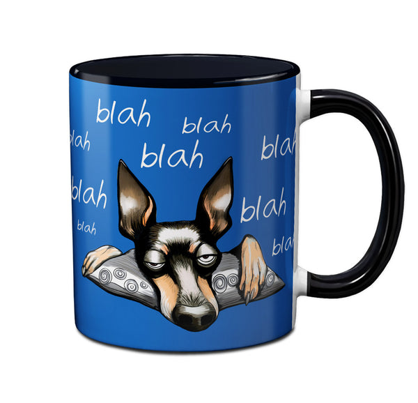 Blah Blah Dog Coffee Mug | Funny Dog Lover Gift | Min Pin Humor Mug