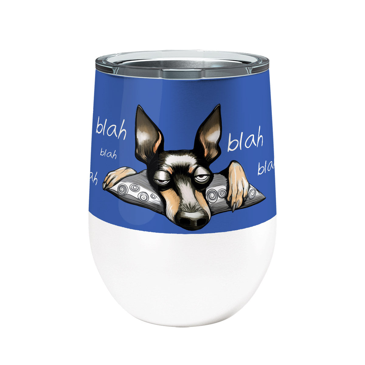 Blah Blah Dog Miniature Pinscher 12oz Insulated Wine Tumbler