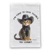 Cowboy Kitten Flour Sack Dish Towel