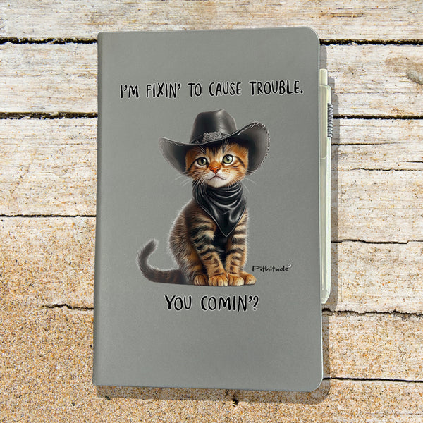 Cowboy Kitten Blank Lined Journal Notebook