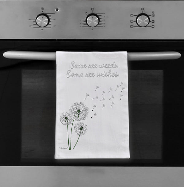Dandelion Wishes Flour Sack Dish Towel