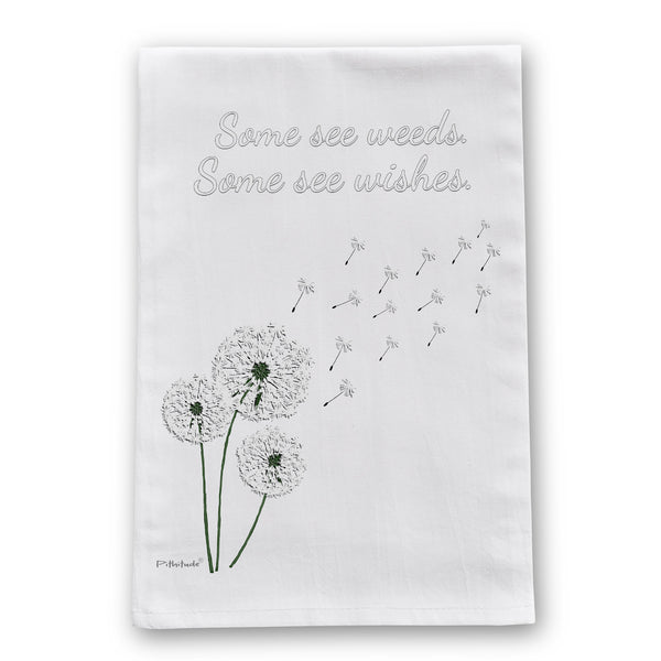Dandelion Wishes Flour Sack Dish Towel