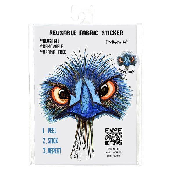 Pithitude Emu Reusable 5x7 Fabric Sticker