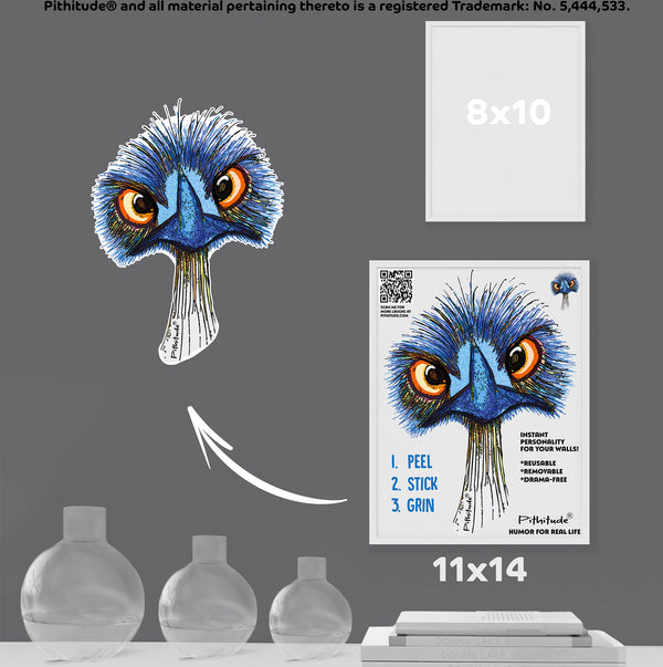 Pithitude Emu Reusable Fabric Wall Decal
