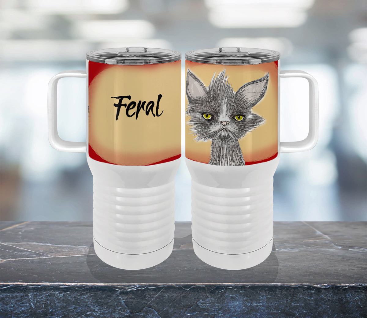 Feral Cat 20oz Tall Insulated Stainless Steel Tumbler with Slider Lid