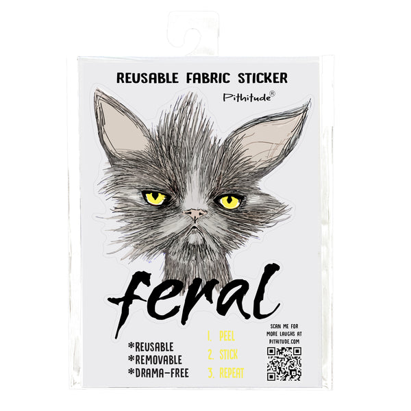 Feral Cat Reusable 5x7 Fabric Sticker