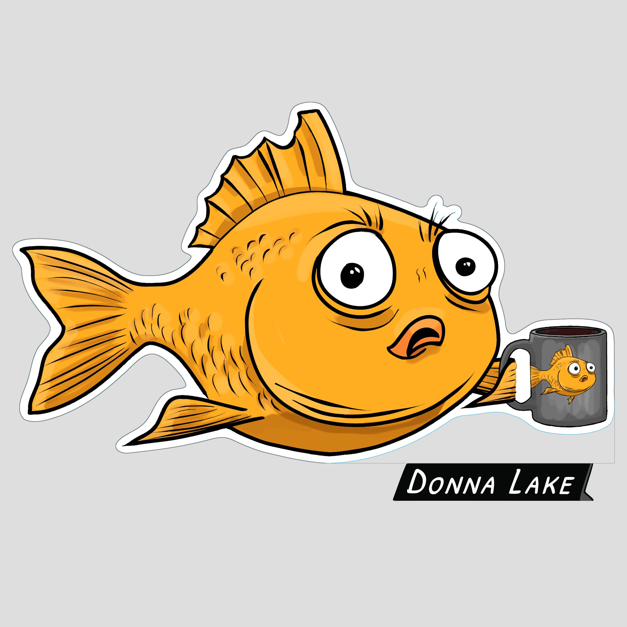 Donna Lake Finley Goldfish 5x7 Repositionable Fabric Wall Decal Sticker