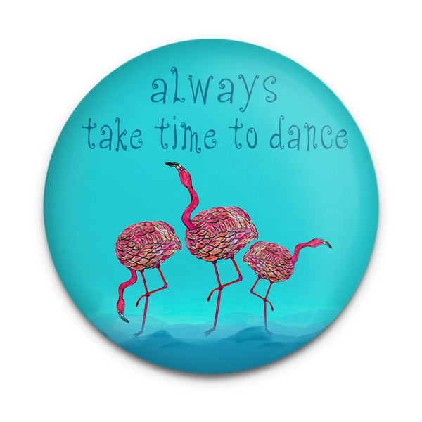 Pink Flamingo Dance Magnet