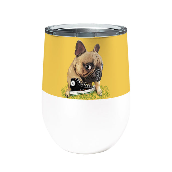 Frenchie Sneaker 12oz Insulated Stainless Steel Wine Tumbler