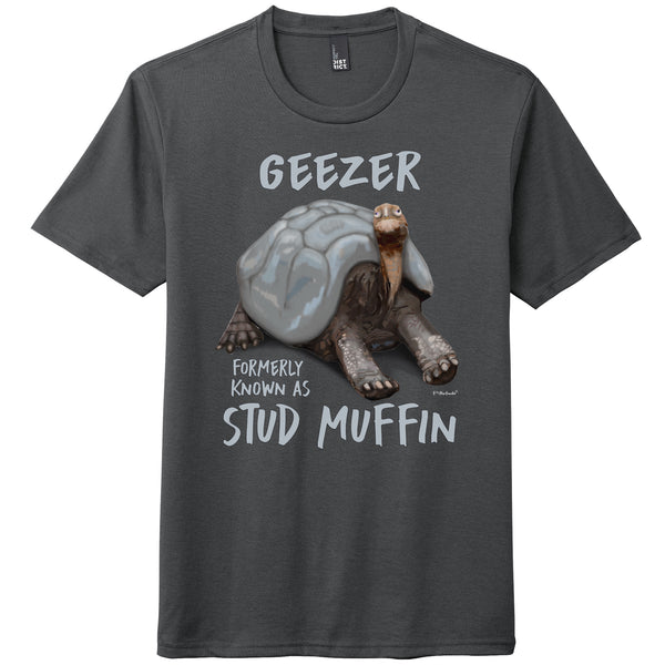 Geezer Tortoise Men's Short Sleeve Charcoal T-Shirt
