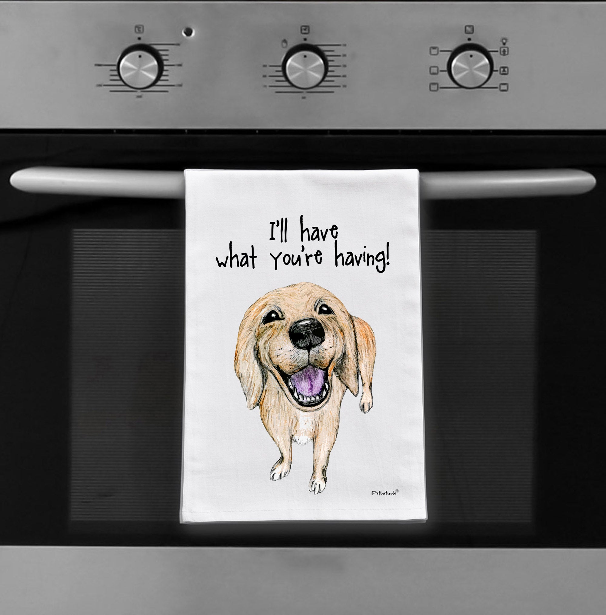 Golden Retriever Flour Sack Dish Towel