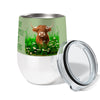 Highland Cow Daisies 12oz Insulated Stainless Steel Tumbler with Clear Lid