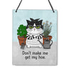 Hoe Cat Mini Hanging Sign | Funny Cat & Gardening Gift