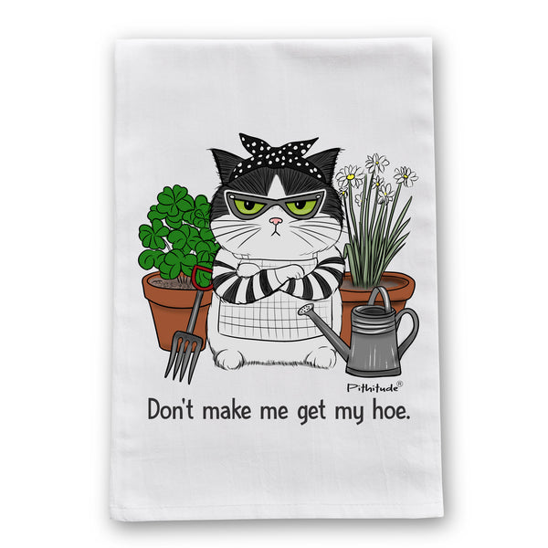 Hoe Cat Dish Towel | Funny Gardening Gift for Cat Lovers