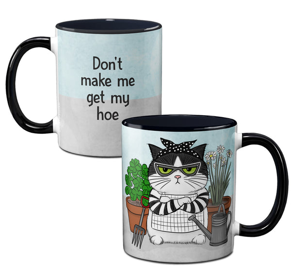 Hoe Cat Coffee Mug | Funny Gardening Gift for Cat Lovers