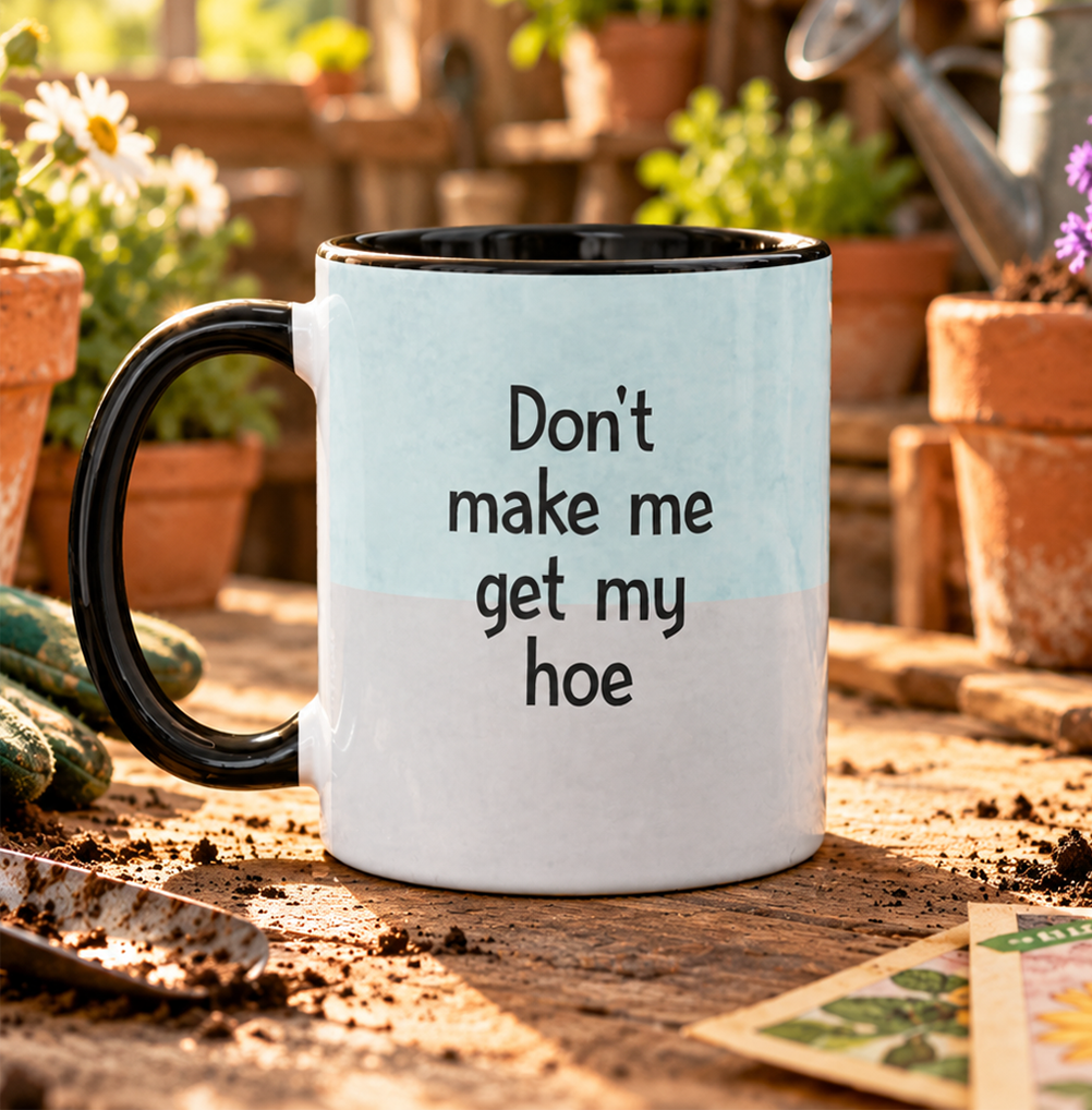 Hoe Cat Coffee Mug | Funny Gardening Gift for Cat Lovers