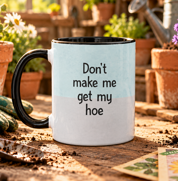 Hoe Cat Coffee Mug | Funny Gardening Gift for Cat Lovers