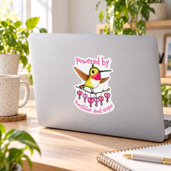 Hummingbird Hope Reusable Fabric Laptop or Wall Sticker