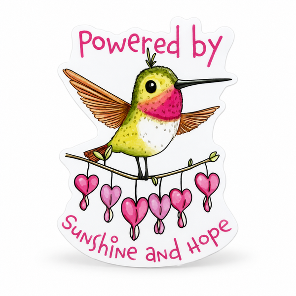 Hummingbird Hope Reusable Fabric Laptop or Wall Sticker