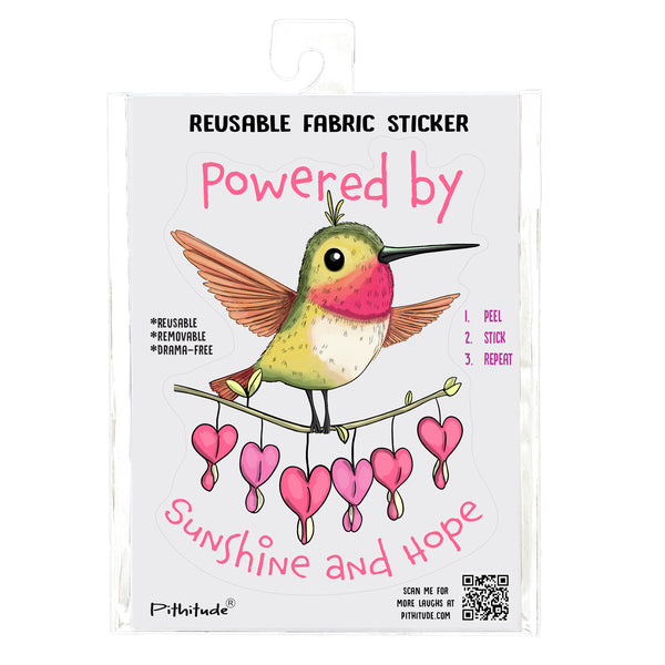Hummingbird Hope Reusable 5x7 Fabric Sticker
