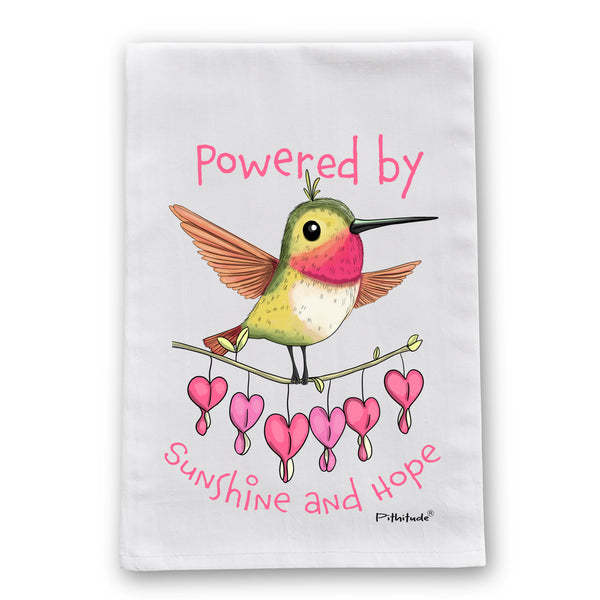 Hummingbird Hope Flour Sack Cotton Dish Towel