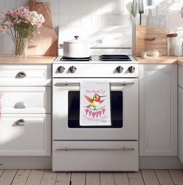 Hummingbird Hope Flour Sack Cotton Dish Towel