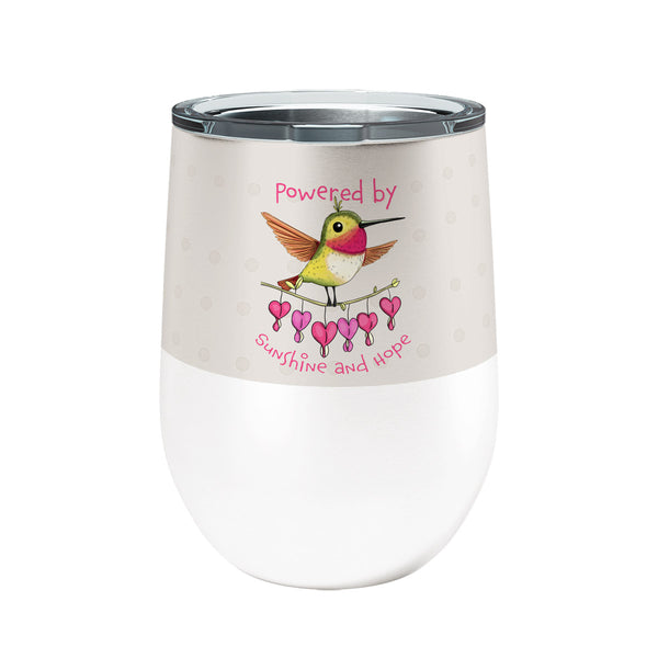 Hummingbird Hope 12oz Insulated Stainless Steel Wine Tumbler