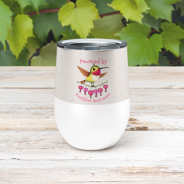 Hummingbird Hope 12oz Insulated Stainless Steel Wine Tumbler