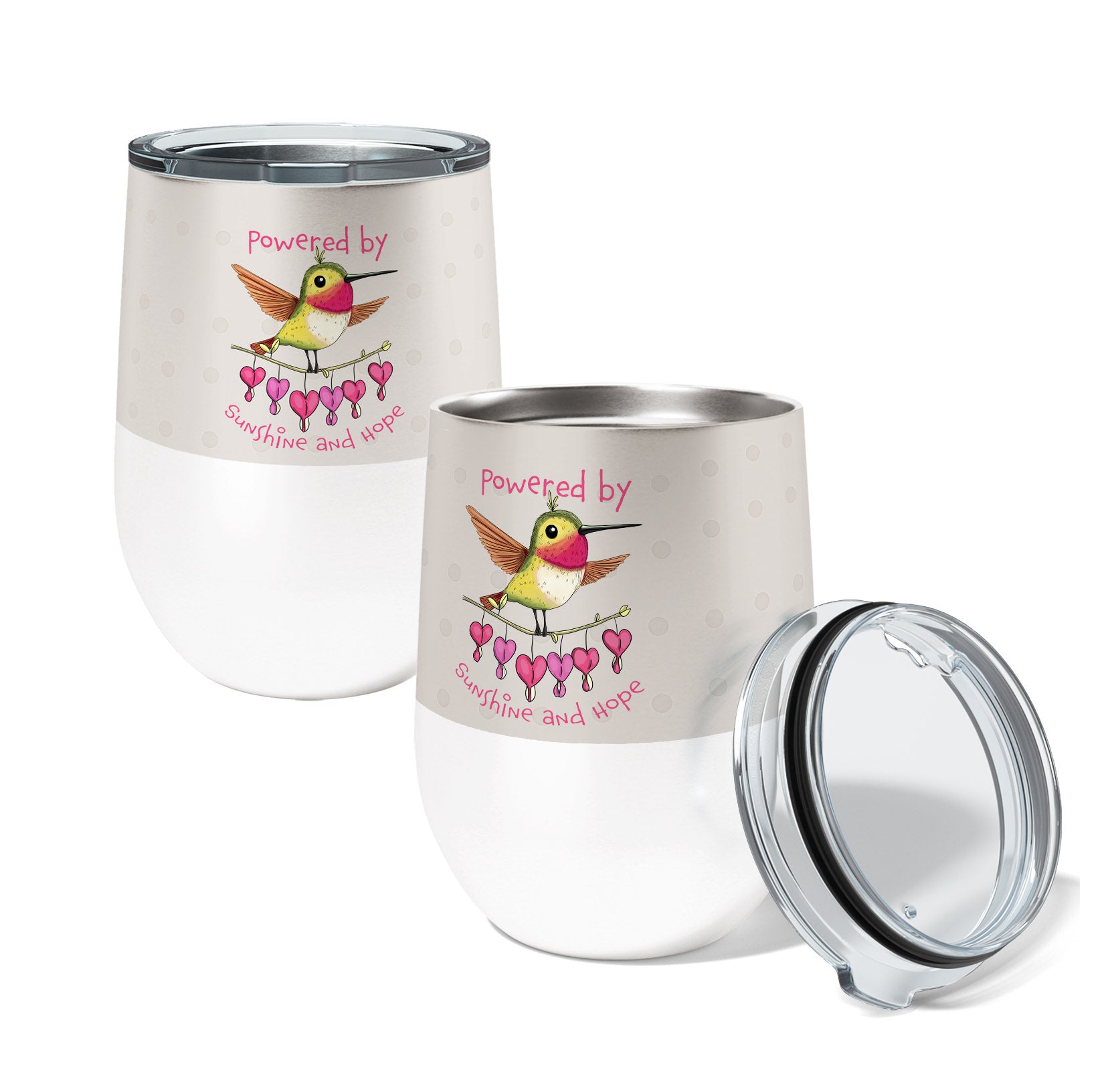 Hummingbird Hope 12oz Insulated Stainless Steel Wine Tumbler