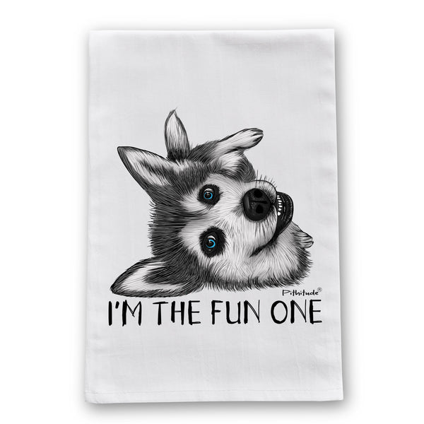 I'm the Fun One Husky Dish Towel | Funny Dog Lover Gift