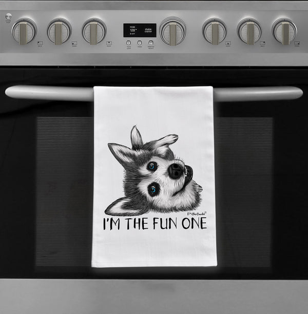 I'm the Fun One Husky Dish Towel | Funny Dog Lover Gift