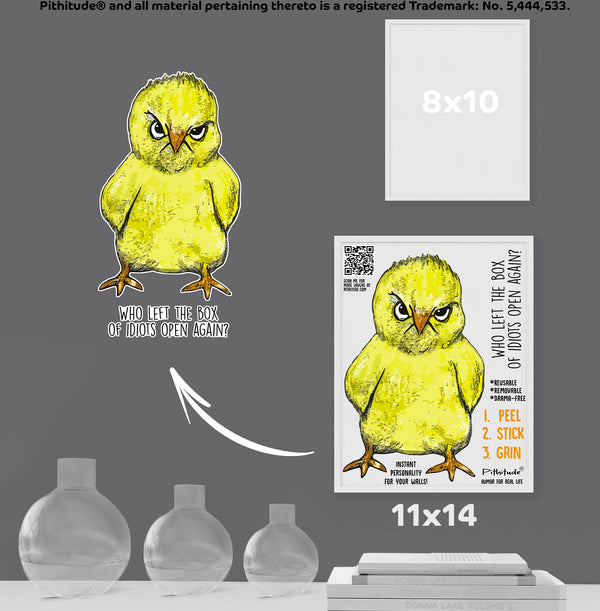 Idiot Chick Reusable Fabric Wall Decal