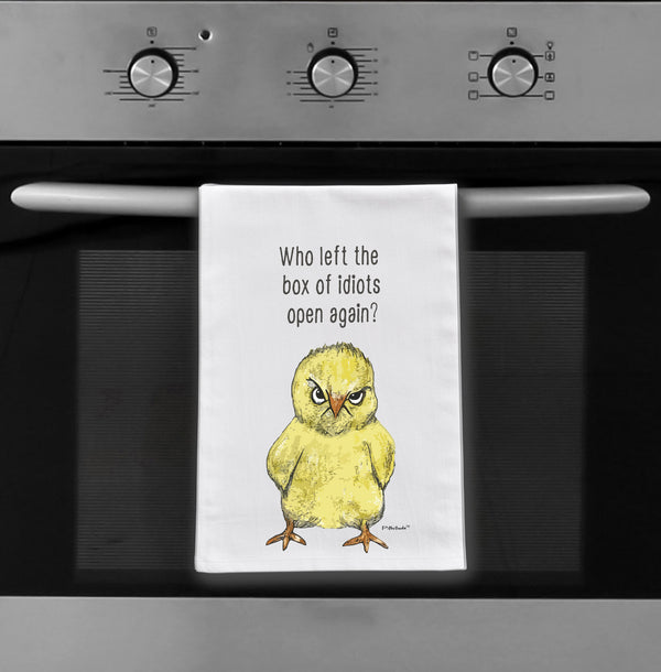 Idiot Chick Flour Sack Dish Towel