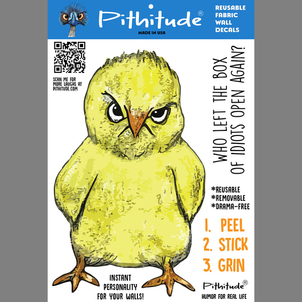 Idiot Chick Reusable Fabric Wall Decal