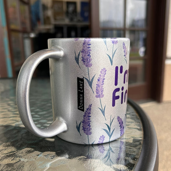 Donna Lake I'm Fine Sparkle Silver Coffee Mug