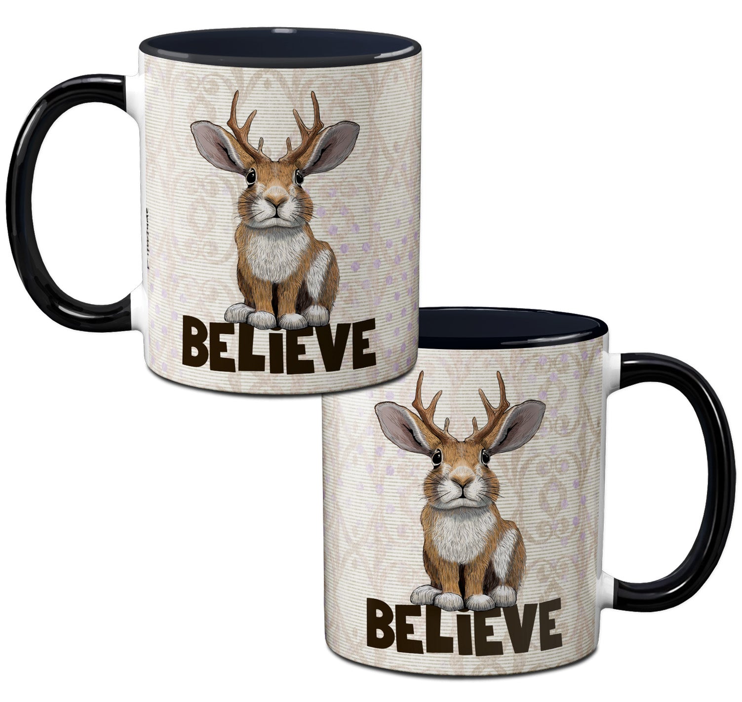 Jackalope Believe Black 11 oz Coffee Mug | Cryptid and Folklore Gift