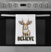 Jackalope Believe Flour Sack Dish Towel